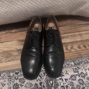 Nico Merini Oxford Black Leather Dress Shoes - Lace Up = Men's Size 10.5